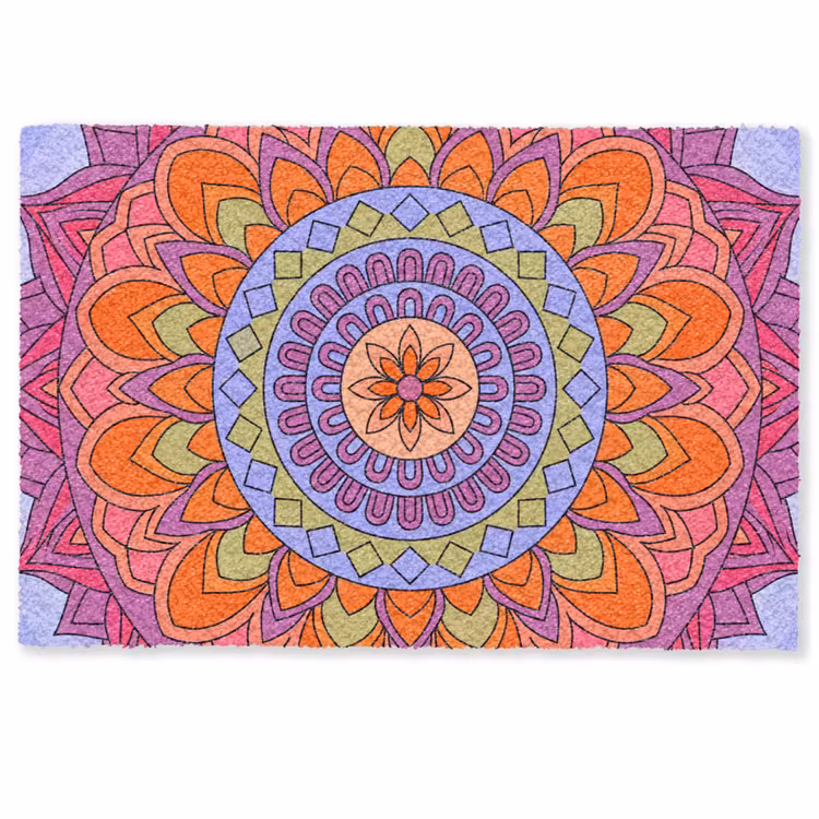 Mandala - Cirkel - Abstract - Kleurrijk - Patroon Deurmat klein -zkaufland3d