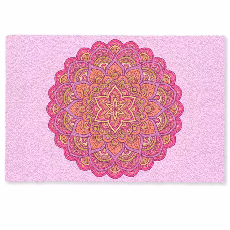 Mandala - Cirkel - Spiritueel - Oosters - Roze Deurmat klein -zkaufland3d
