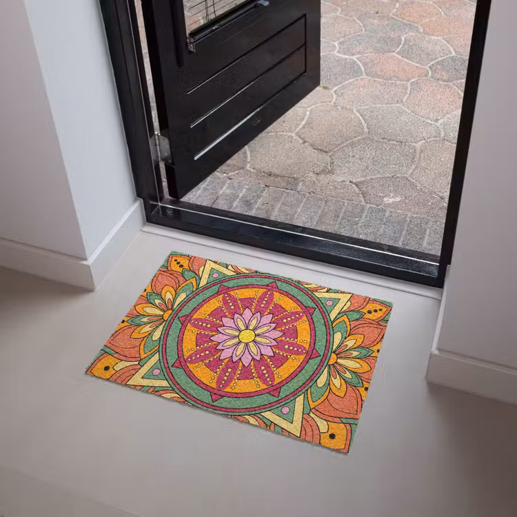 Mandala - Bloemen - Abstract - Kleurrijk Deurmat klein -sfeer5