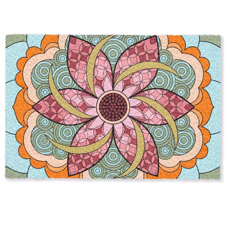 Mandala - Geometrisch - Kunst - Decoratief - Kleurrijk Deurmat klein -zkaufland3d