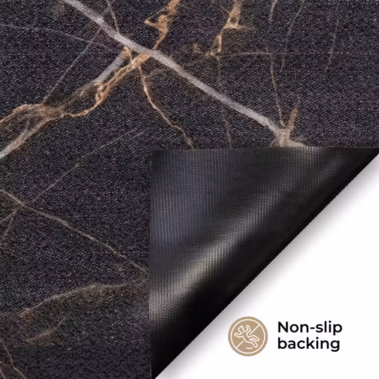 Marmer - Goud - Abstract - Zwart Deurmat klein -antislip_EN