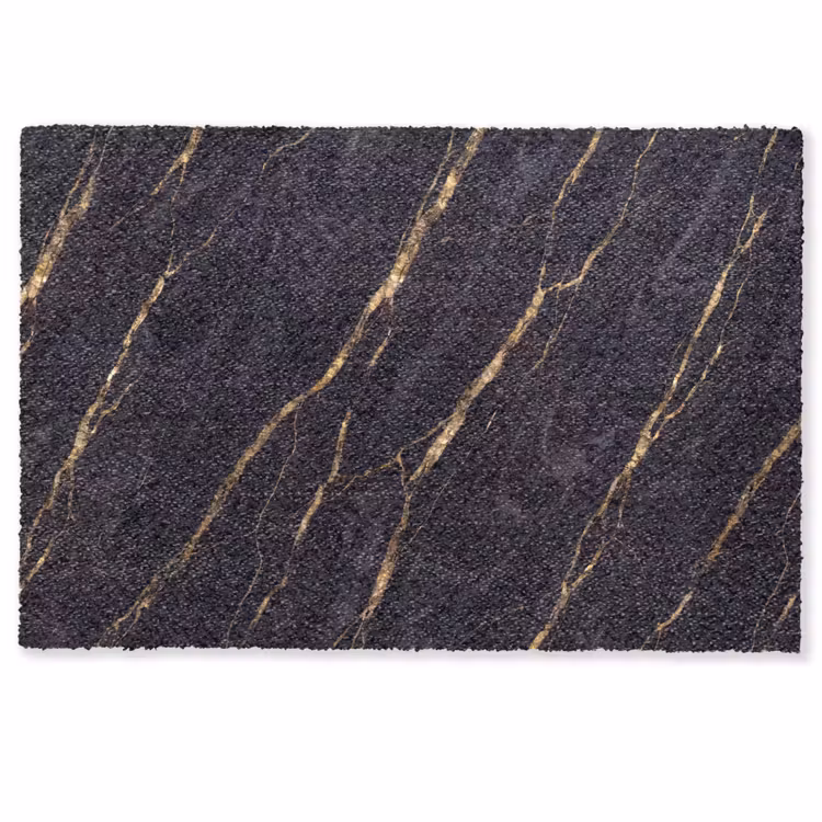 Marmer - Gouden aders - Abstract - Zwart Deurmat klein -zkaufland3d
