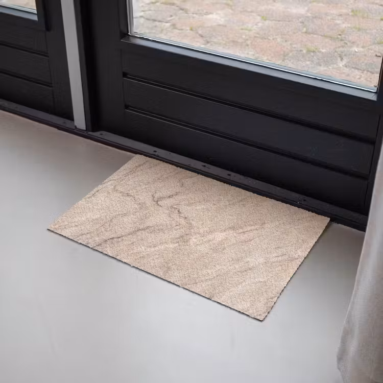 Marmer - Patroon - Abstract - Modern - Beige Deurmat klein -sfeer2