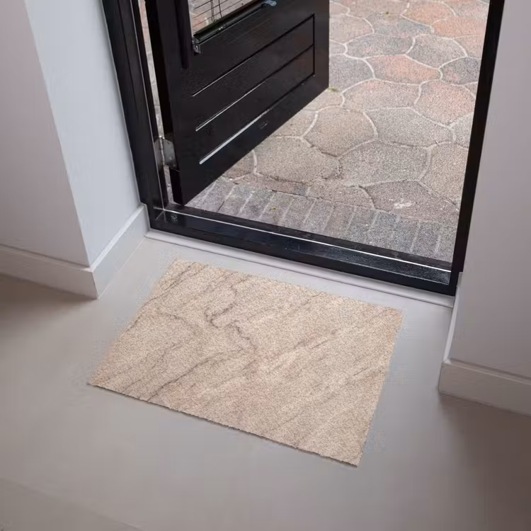 Marmer - Patroon - Abstract - Modern - Beige Deurmat klein -sfeer5