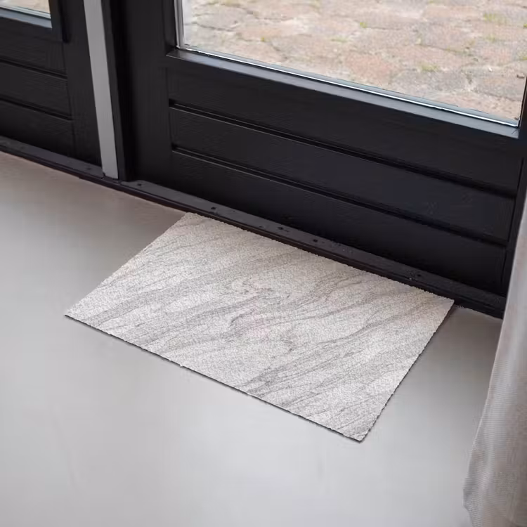 Marmer - Wit - Grijs - Structuur - Modern Deurmat klein -sfeer2