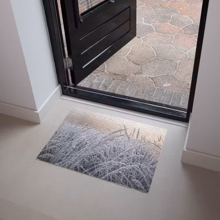 Rijp - Gras - Kristallen - Winter - Minimalistisch Deurmat klein -sfeer5