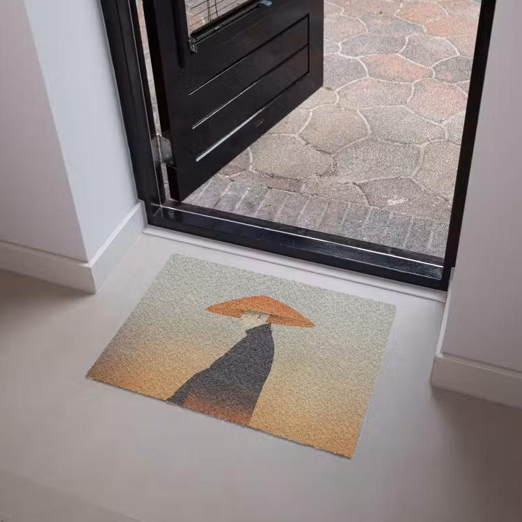 Minimalistisch - Silhouet - Oranje Deurmat klein -sfeer5