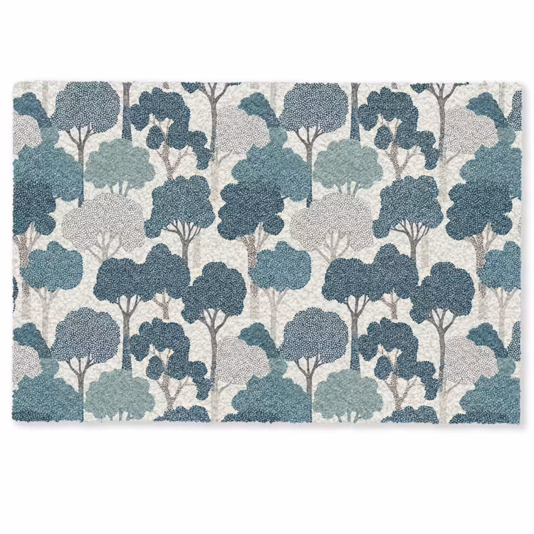 Modern - Bomen - Bos - Patroon - Blauw Deurmat klein 898 -zkaufland3d