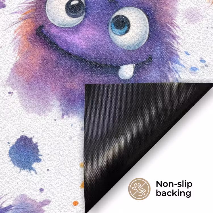 Monstertjes - Aquarel - Kleurrijk Deurmat klein 898 -antislip_EN