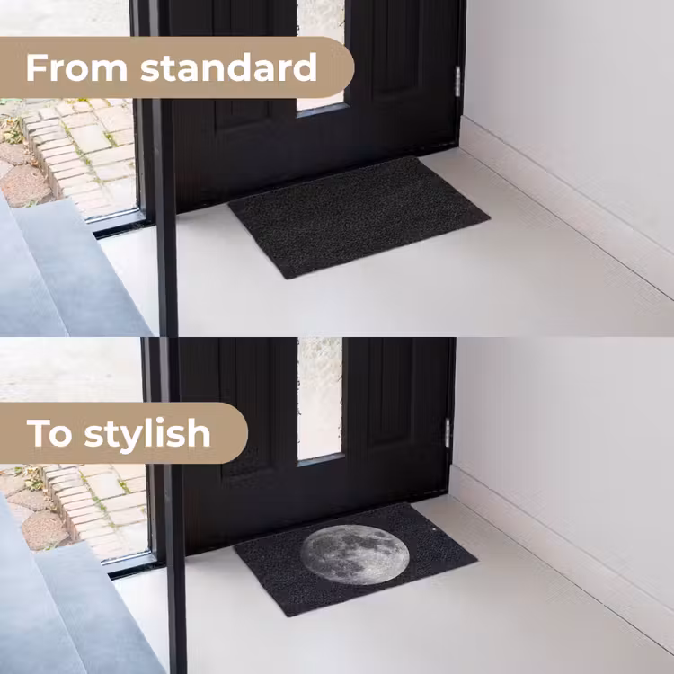 Doormat - Moon - Stars - Space - Maan - Sterren - Ruimte Deurmat klein