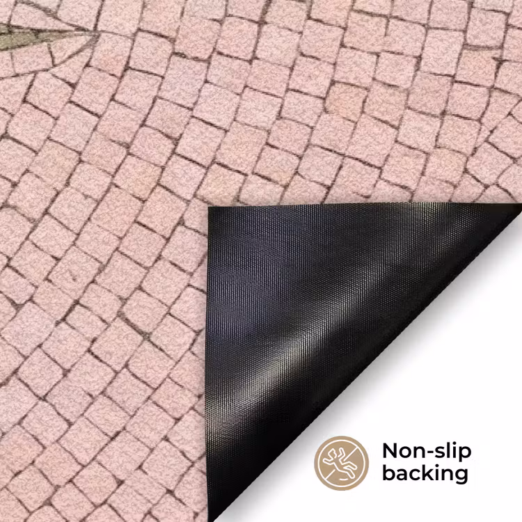 Mozaïek - Zon - Patroon - Klassiek - Roze Deurmat klein -antislip_EN