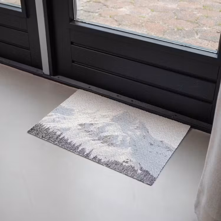 Berg - Sneeuw - Winter - Natuur - Wit Deurmat klein -sfeer2