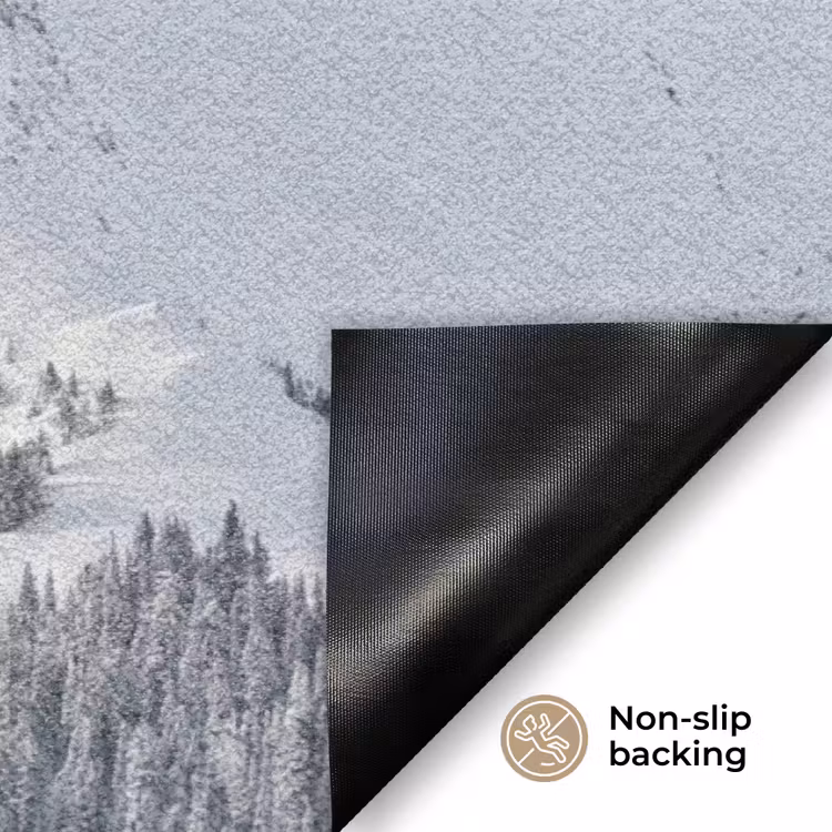 Berg - Sneeuw - Winter - Natuur - Wit Deurmat klein -antislip_EN