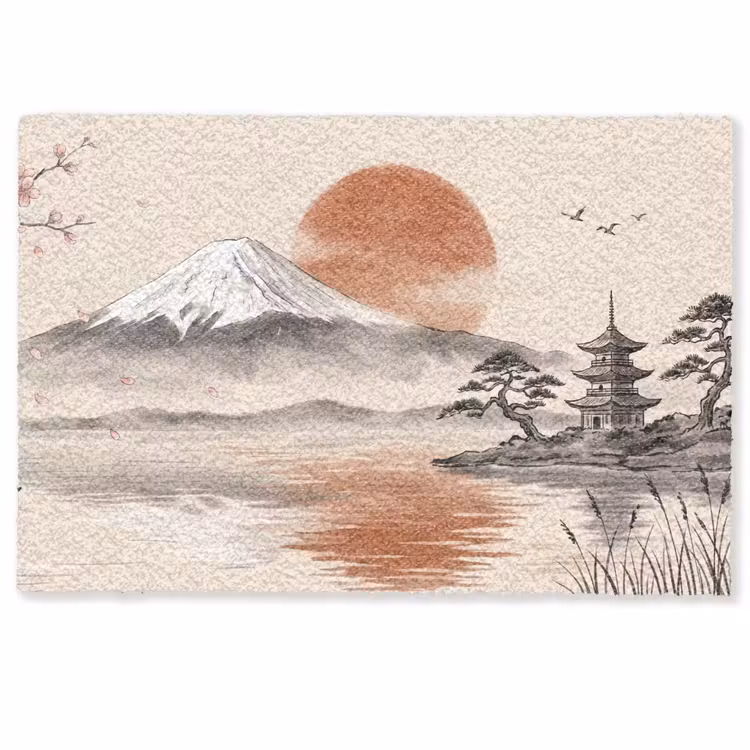 Bergtop - Meer - Bloesem Deurmat klein -zkaufland3d
