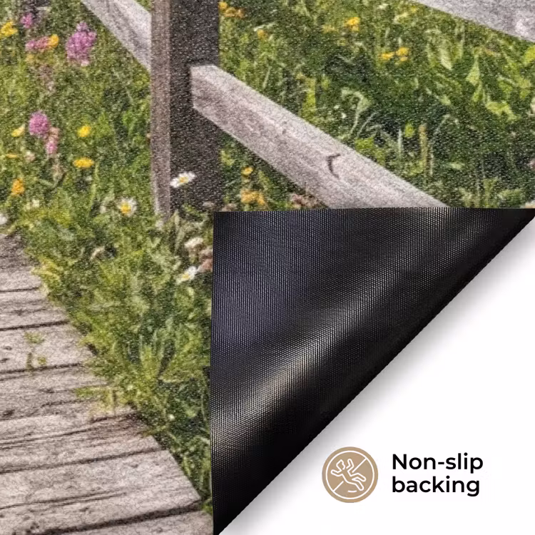 Bergen - Meer - Landschap - Blauw Deurmat klein -antislip_EN