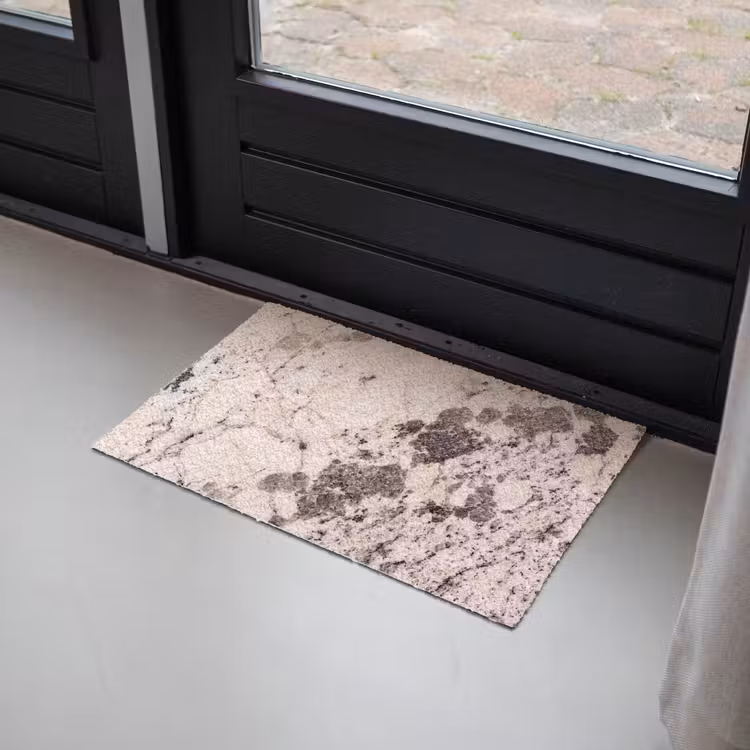 Natuursteen - Patroon - Abstract - Beige - Grijs Deurmat klein -sfeer2