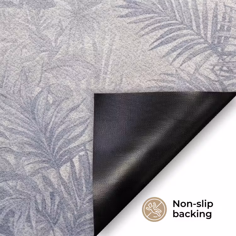 Natuur - Vogel - Jungle - Illustratie - Blauw Deurmat klein -antislip_EN