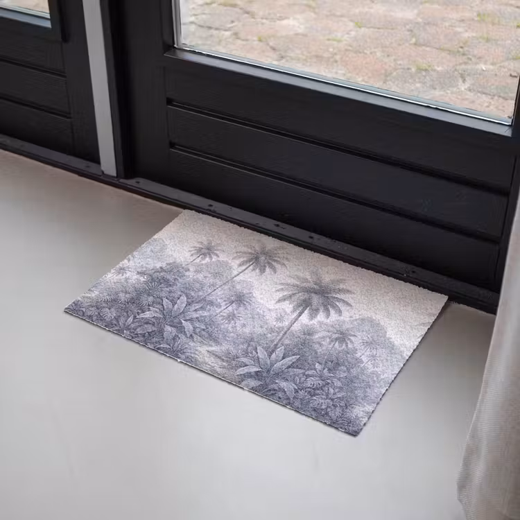 Natuur - Boom - Tropisch - Landschap - Blauw Deurmat klein -sfeer2