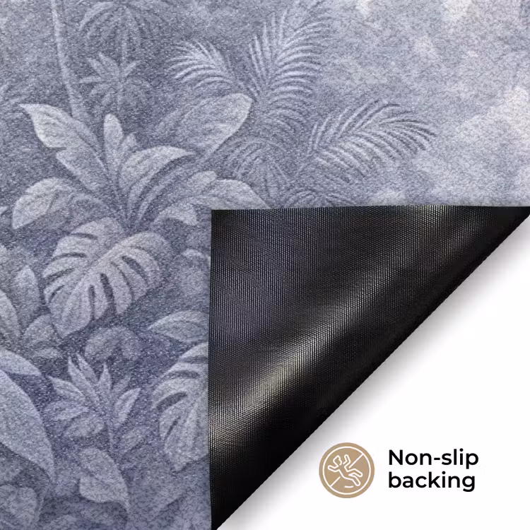 Natuur - Boom - Tropisch - Landschap - Blauw Deurmat klein -antislip_EN