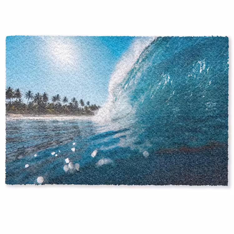 Oceaan - Golf - Strand - Natuur - Blauw Deurmat klein -zkaufland3d