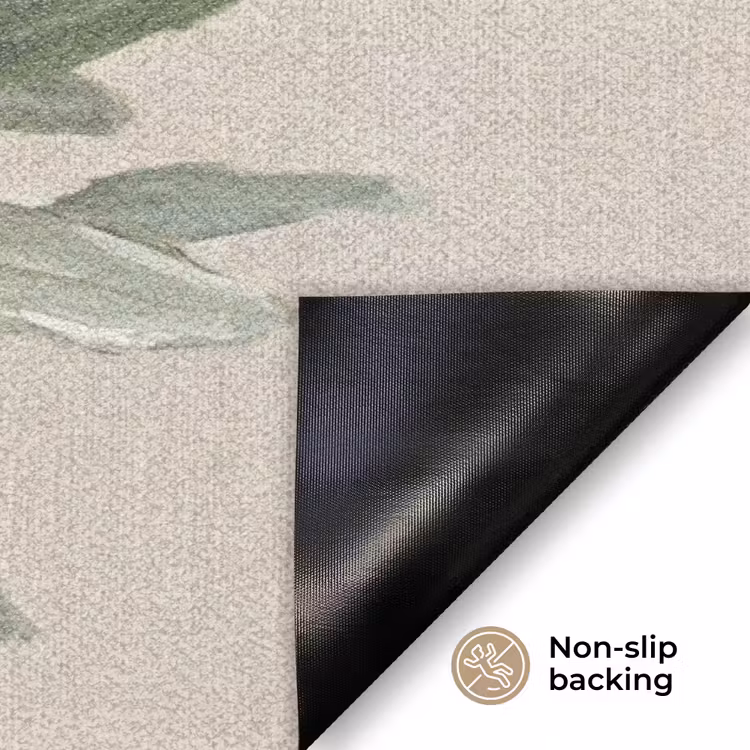 Olijftak - Bladeren - Natuur - Groen - Beige Deurmat klein -antislip_EN