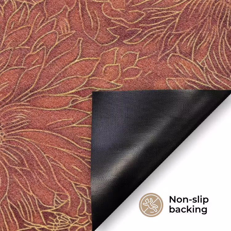 Oosters - Bloemen - Terracotta Deurmat klein 898 -antislip_EN