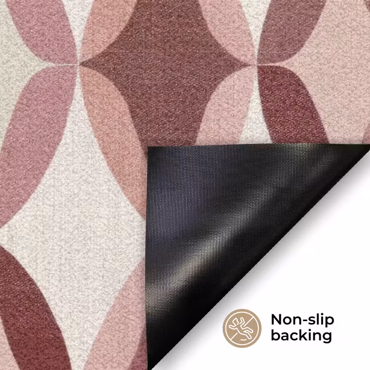 Ovaal - Textuur - Roze Deurmat klein 898 -antislip_EN