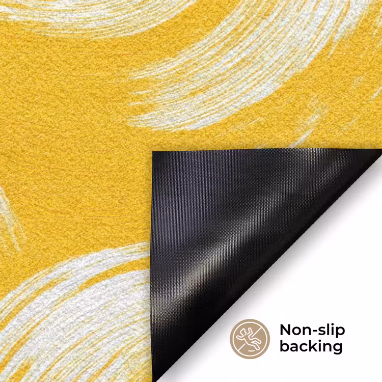 Verfstreken - Abstract - Dynamisch - Geel Deurmat klein 898 -antislip_EN