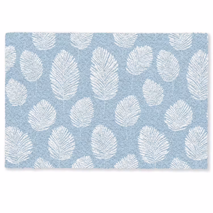Palmbladeren - Naadloos - Patroon - Pastelblauw Deurmat klein 898 -zkaufland3d