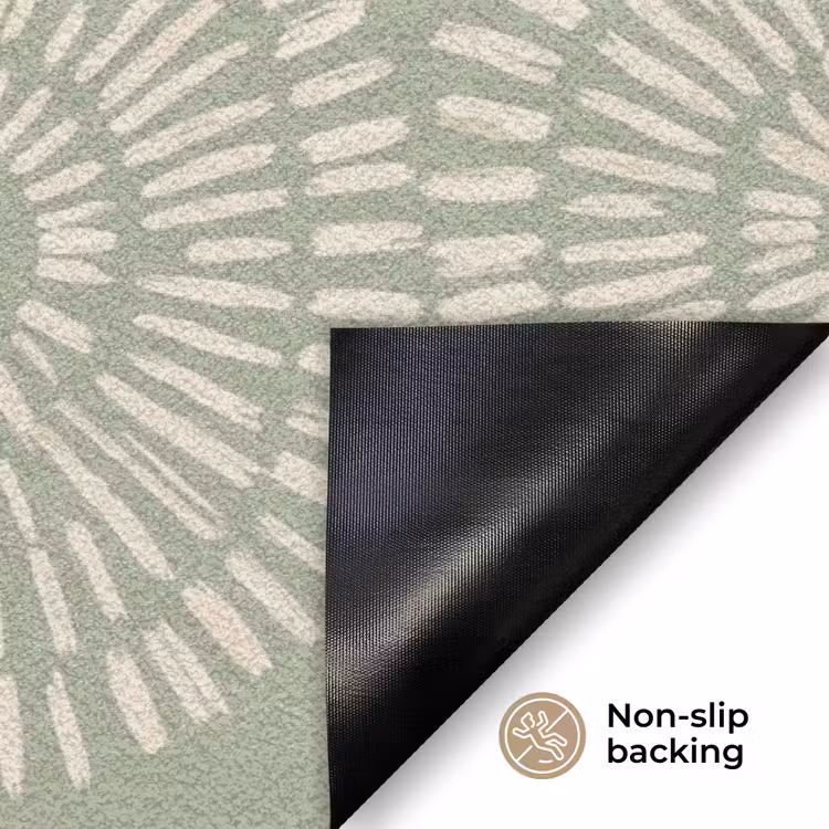 Patroon - Cirkels - Abstract - Modern - Groen Deurmat klein -antislip_EN