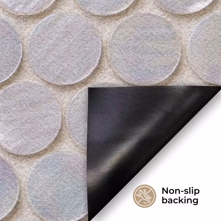 Patroon - Cirkels - Abstract - Modern - Wit Deurmat klein -antislip_EN