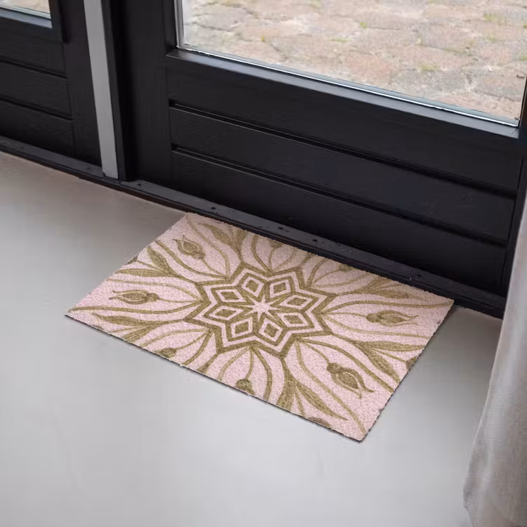 Patroon - Mandala - Decoratie - Abstract - Groen Deurmat klein -sfeer2
