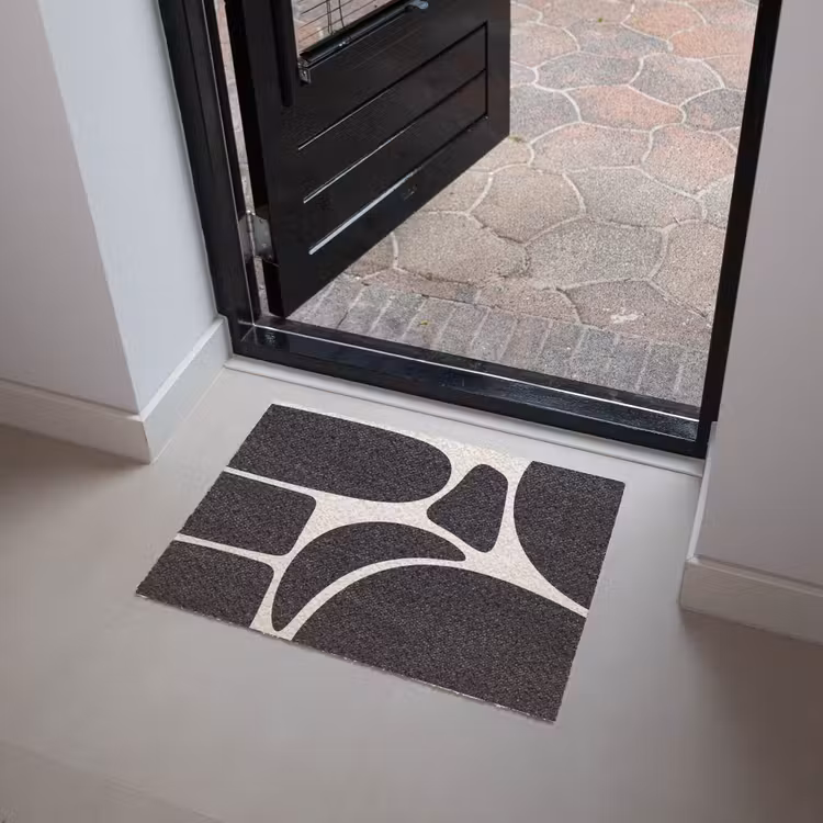 Doormat - Pattern - Organic - Black - Patroon - Organisch - Zwart Deurmat klein