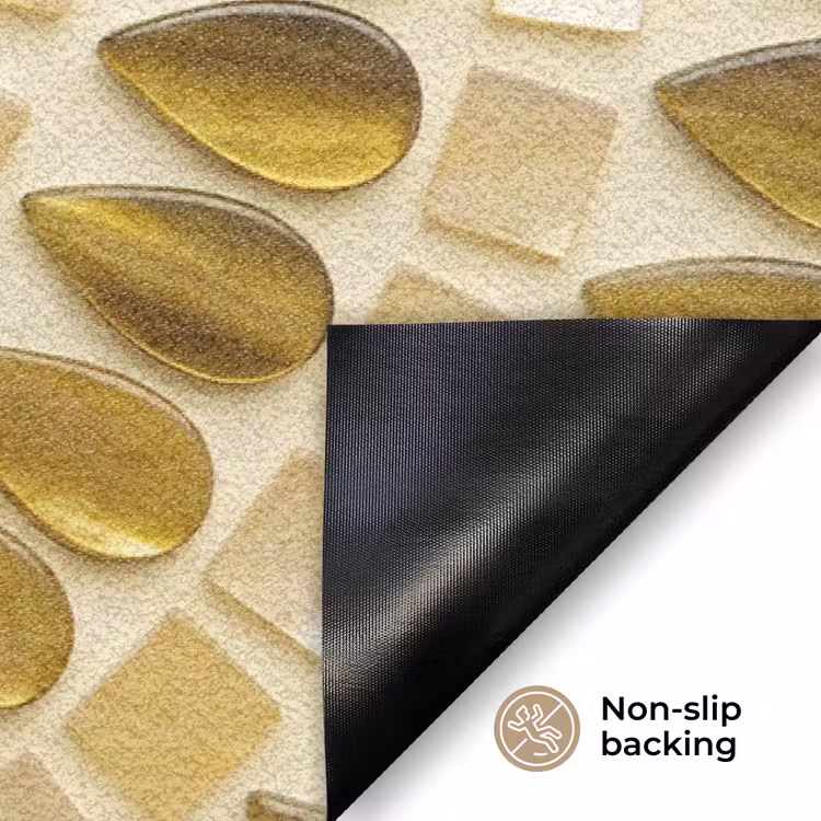 Patroon - Vormen - Mozaïek - Abstract - Goud Deurmat klein -antislip_EN
