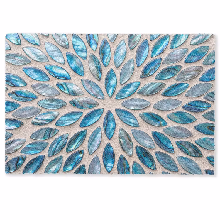 Patroon - Glans - Abstract - Blauw - Decoratie Deurmat klein -zkaufland3d