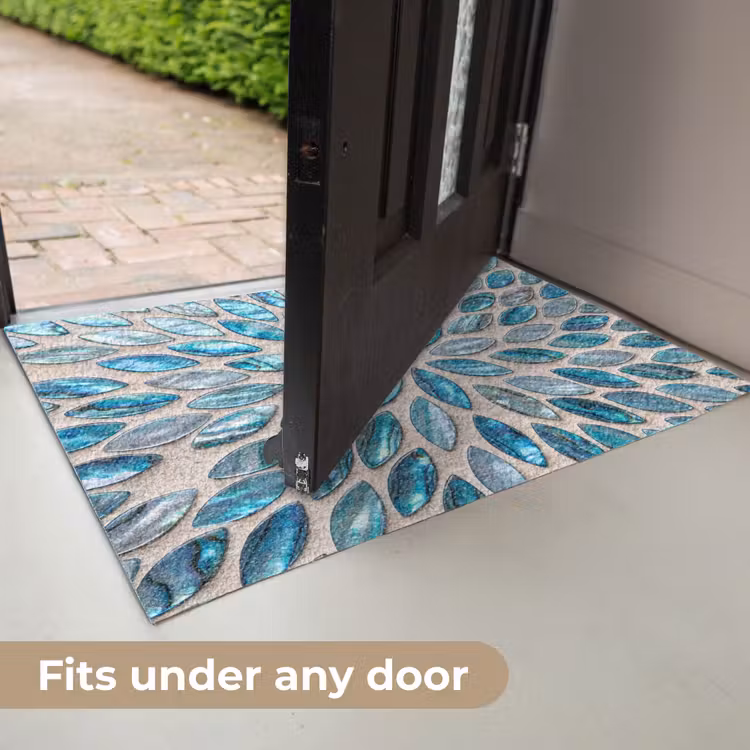 Patroon - Glans - Abstract - Blauw - Decoratie Deurmat klein -USP_EN