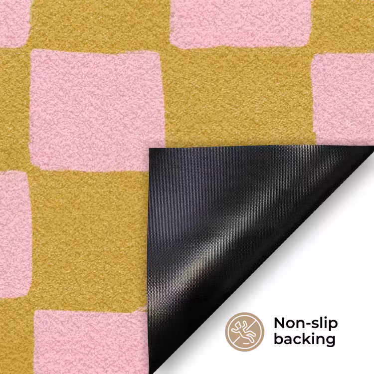 Patroon - Vierkant - Roze Deurmat klein 898 -antislip_EN