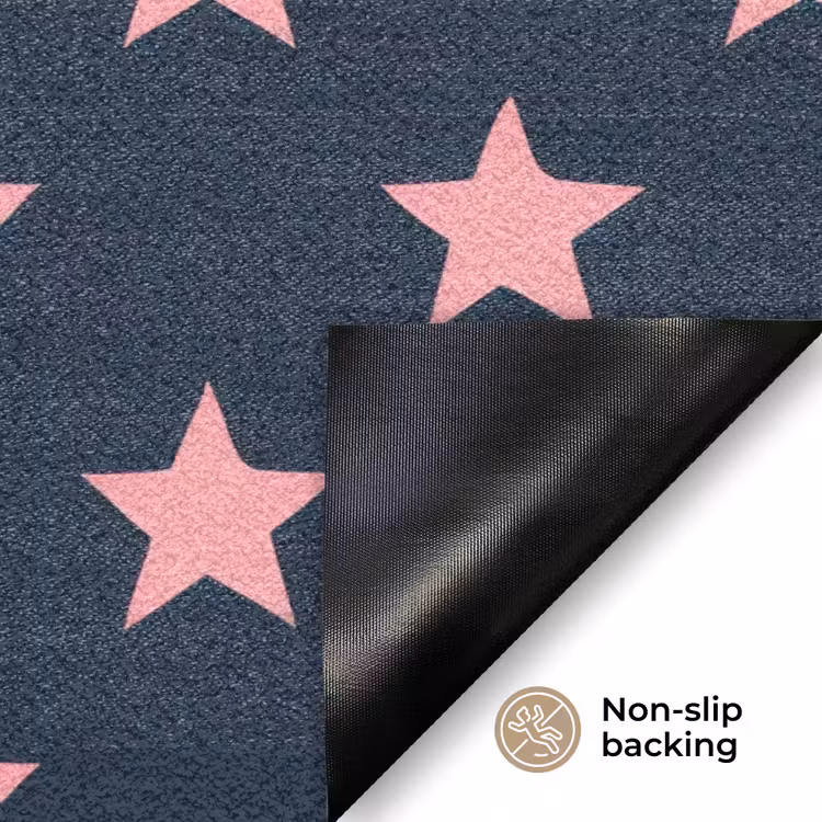 Patroon - Sterren - Roze Deurmat klein 898 -antislip_EN