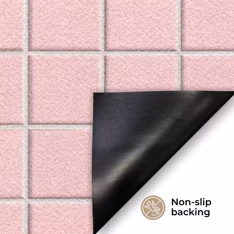 Patroon - Tegel - Pastelroze Deurmat klein 898 -antislip_EN