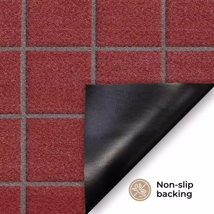 Patroon - Tegels - Burgundy Deurmat klein 898 -antislip_EN