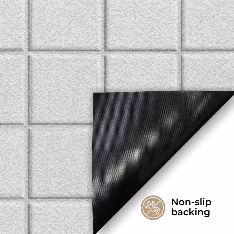 Patroon - Tegels - Grijs - Wit Deurmat klein 898 -antislip_EN