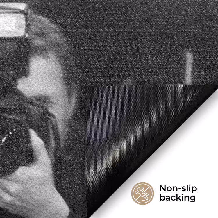 Mensen - Camera - Flitslicht - Zwart-wit - Media Deurmat klein -antislip_EN