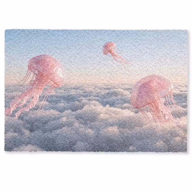 Doormat - Pink Animal - Clouds - Roze dier - Wolken Deurmat klein