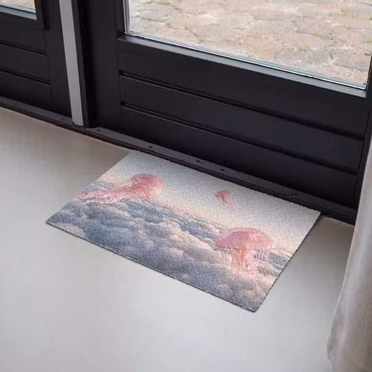 Doormat - Pink Animal - Clouds - Roze dier - Wolken Deurmat klein
