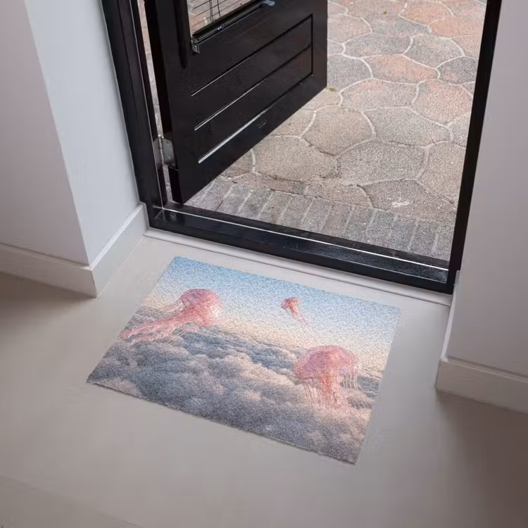 Doormat - Pink Animal - Clouds - Roze dier - Wolken Deurmat klein