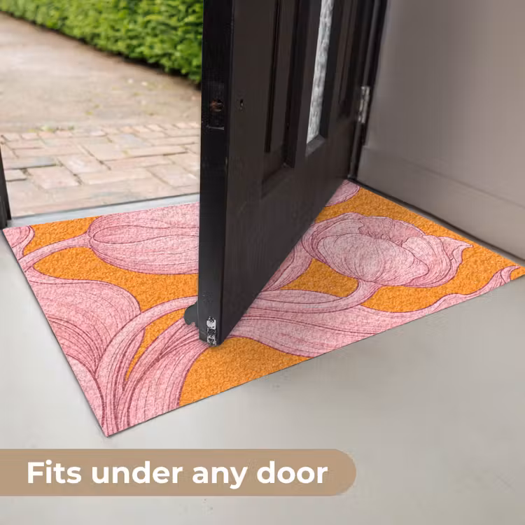 Doormat - Pink Flowers - Modern - Roze bloemen - Modern Deurmat klein