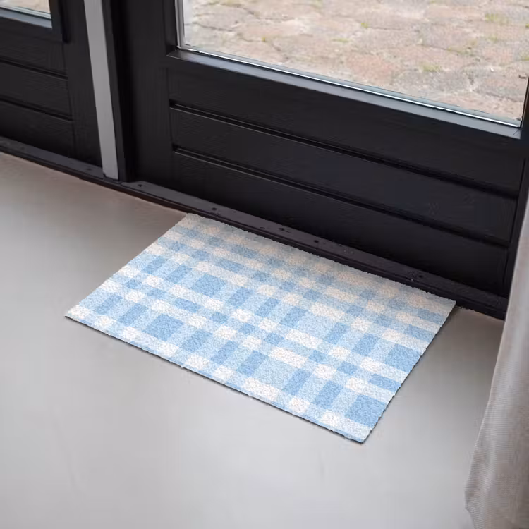 Ruit - Patroon - Blauw Deurmat klein 898 -sfeer2