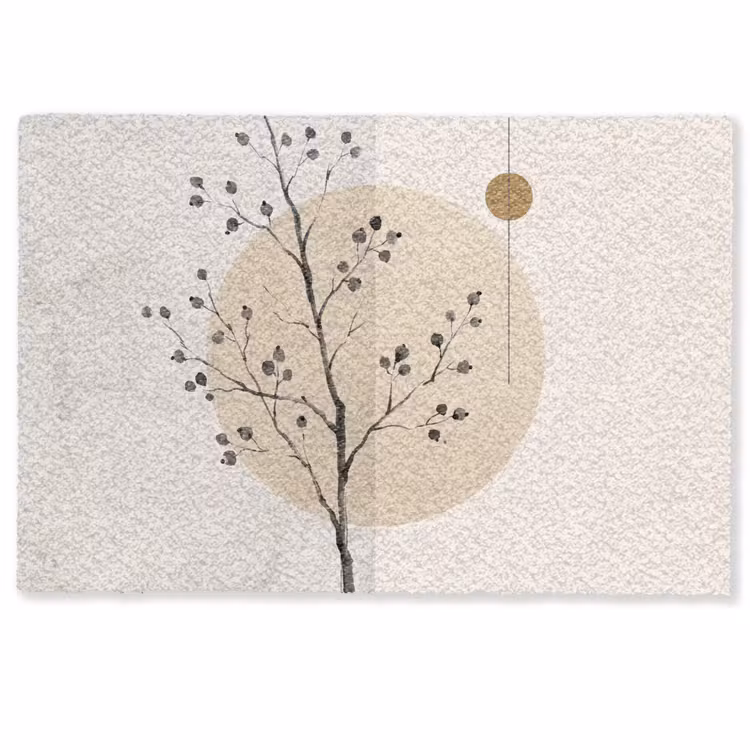 Doormat - Plant - Abstract - Beige - Plant - Abstract - Beige Deurmat klein
