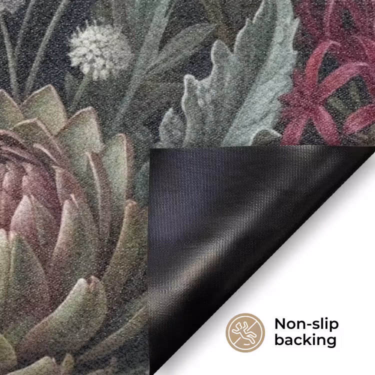 Planten - Tropisch - Botanisch - Donker - Groen Deurmat klein -antislip_EN