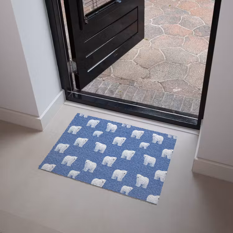 IJsbeer - Patroon - Blauw Deurmat klein 898 -sfeer5